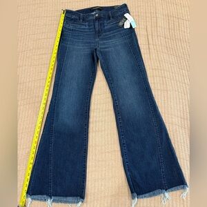 Liverpool Hannah Welt Pocket Flare Jeans with Raw Hem